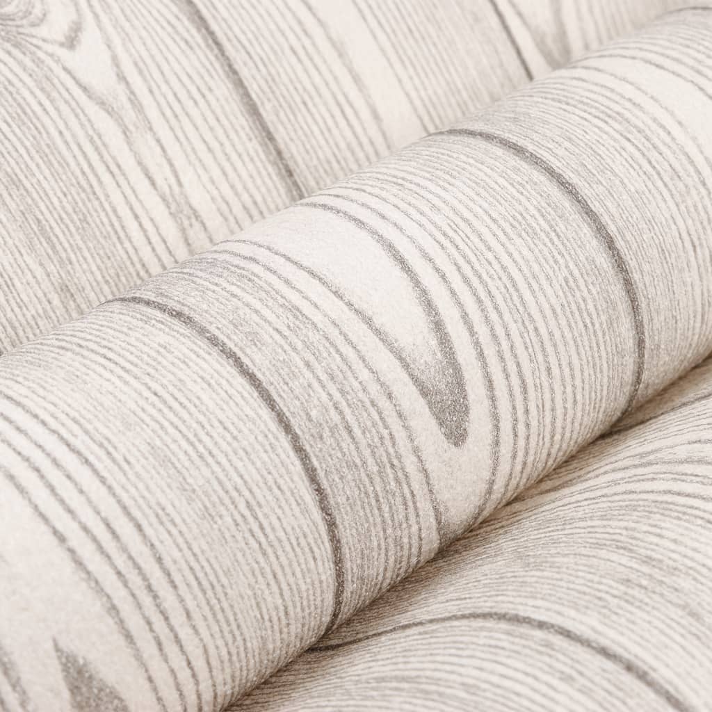 Wallpaper 3D Wood Grain Grey 10x0.53 m Non-woven